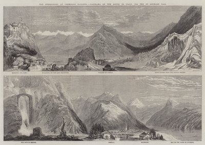 Das Stereorama in den Cremorne Gardens, Panorama der Route nach Italien, über den St. Gotthard Pass von Richard Principal Leitch